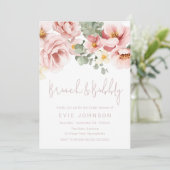 Invitation Rose Dusty Brunch & Fête des mariées Bubbly (Debout devant)