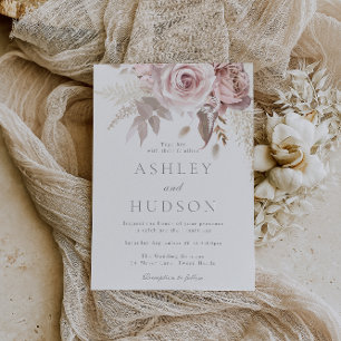 Invitation Rose Dusty et Mariage Blush