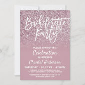 Invitation Rose Dusty Gold Pink Parties scintillant Ombre Bac (Devant)