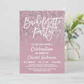 Invitation Rose Dusty Gold Pink Parties scintillant Ombre Bac (Debout devant)