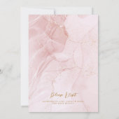 Invitation Rose DUSTY MARBLE OR ABSTRAIT FLORAUX MARIAGE (Dos)