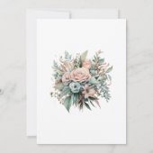 Invitation Rose Dusty, Mint Green et Blush Floral Mariage (Dos)