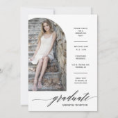 Invitation Rose Dusty Moderne Elle L'A Fait Graduation Arch P (Dos)