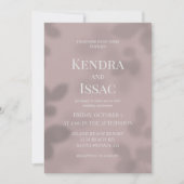 Invitation Rose Dusty Moderne Pressé Feuille Mariage (Devant)