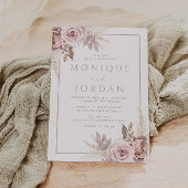 Invitation Rose Dusty tendance Floral Boho Mariage