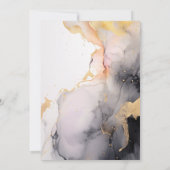 Invitation Rose ébène et marbre Abstrait or (Dos)