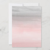 Invitation Rose éblouissant et gris moderne aquarelle douce 1 (Dos)