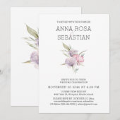 Invitation *~* Rose élégant AR15 PINK Floral Mariage RSVP (Devant / Derrière)