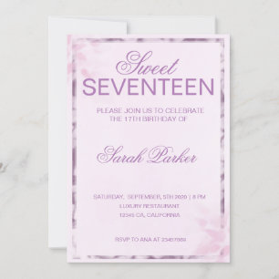 Invitation Rose Élégant Chic Douce 17