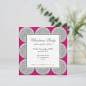 Invitation Rose élégant de cadre de parties scintillantes (Debout devant)