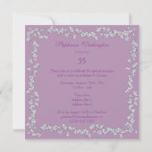 Invitation Rose Élégant & Diamants 35e Anniversaire (Dos)