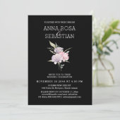 Invitation *~* Rose Élégant PINK Floral AR15 Mariage RSVP (Debout devant)