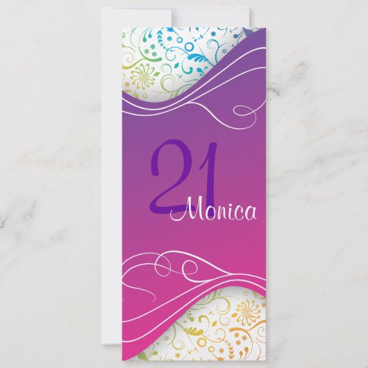 Invitation rose élégante (Devant)