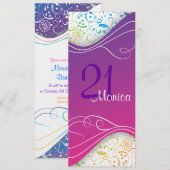 Invitation rose élégante (Devant / Derrière)