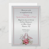 Invitation Rose élégante (Devant / Derrière)