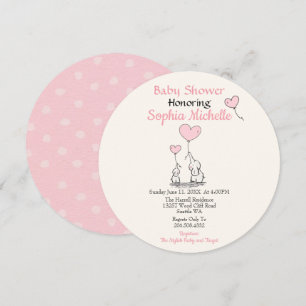 Invitation rose élégante de baby shower de bébé