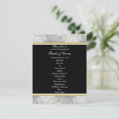 Invitation Rose élégante de mariage noir or blanc (Debout devant)