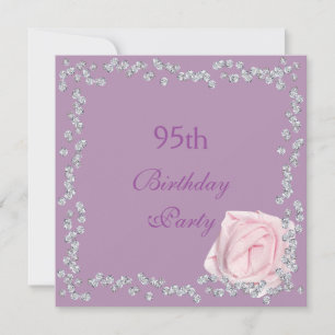 Invitation Rose Élégante & Diamants 95e Anniversaire