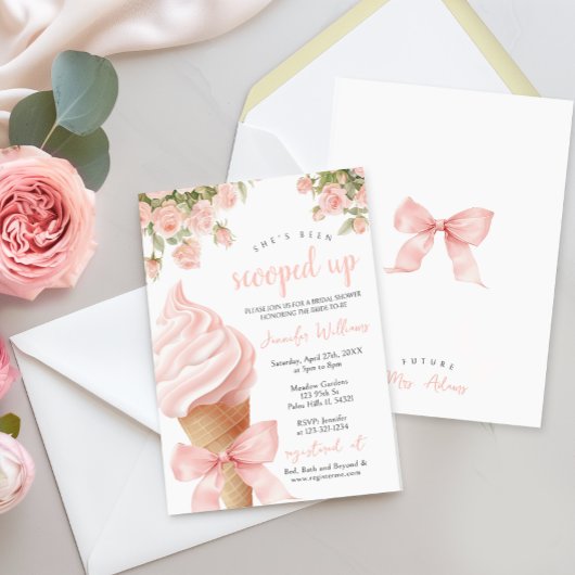 Invitation Rose Elle a été ramassée Fête des mariées de glace