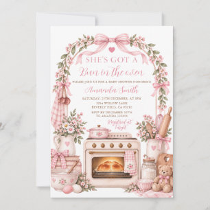 Invitation Rose Elle a un bébé en route Boulangerie Baby Show