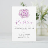 Invitation Rose en aquarelle violette | Carton d'invitation d (Debout devant)