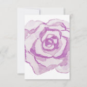 Invitation Rose en aquarelle violette | Carton d'invitation d (Dos)
