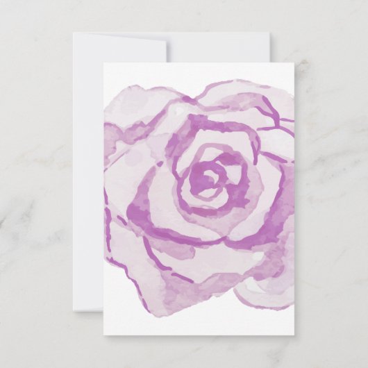 Invitation Rose en aquarelle violette | Carton d'invitation d (Dos)