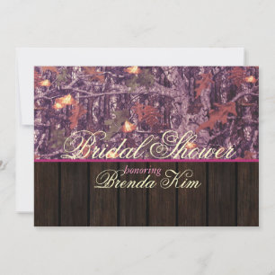 Invitation rose en bois de Fête de la mariée de