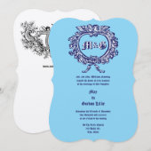 Invitation Rose en forme de coeur Cartouche & Cherub Couple (Devant / Derrière)