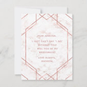 Invitation Rose en marbre blanc et blanc Proposition de la se (Dos)