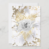 Invitation Rose en marbre blanc or Floral Anniversaire (Dos)