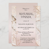 Invitation Rose en marbre or Floral Rehearsal Dîner Invitatio (Devant / Derrière)