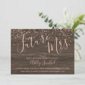 Invitation Rose en or confetti bois de chute Mme nuptiale dou (Debout devant)