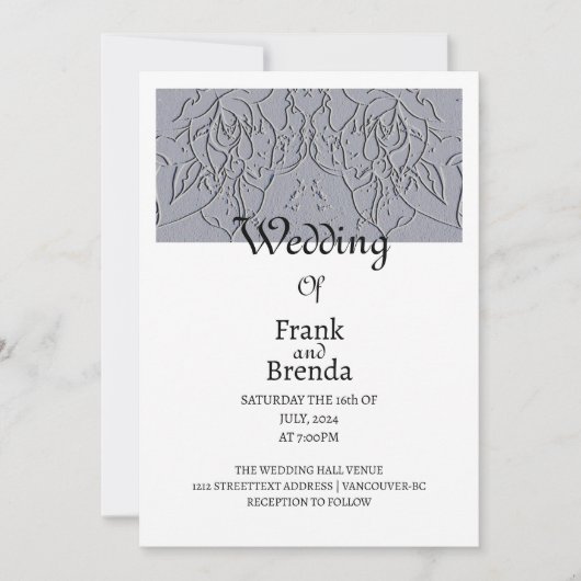 Invitation Rose en pierre (Devant)