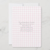 Invitation Rose En vichy ours Baby shower fille (Dos)