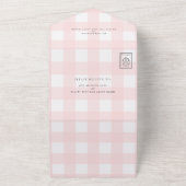 Invitation rose En vichy tous en un baby shower (Dehors)