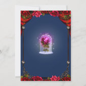 Invitation Rose enchanté Beauté Sweet 16 Party Blue Gold (Dos)