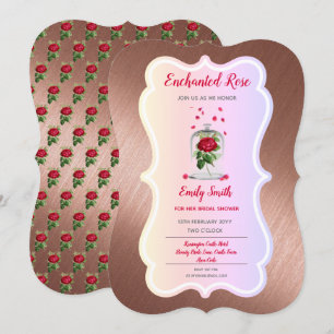 Invitation ROSE ENCHANTÉE Princesse Fée Mariage Enterrement d