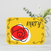 Invitation Rose espagnol Corners Party horizontal (Debout devant)