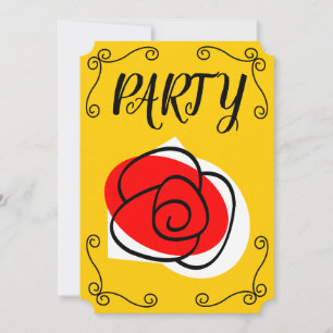 Invitation Rose espagnol Corners Party vertical