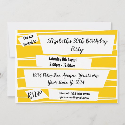 Invitation Rose espagnole horizontale (Dos)