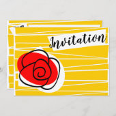 Invitation Rose espagnole horizontale (Devant / Derrière)