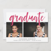 Invitation Rose esquissé | Photo Graduation Party (Devant)