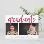 Invitation Rose esquissé | Photo Graduation Party (Debout devant)