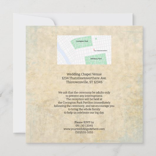 Invitation Rose et Batwing Lattice Goth Halloween Mariage (Dos)