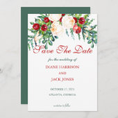 Invitation Rose et Berry Mariage de tiges d'aquarelle (Devant / Derrière)