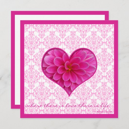 Invitation Rose et blanc chaud (Devant / Derrière)