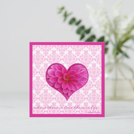 Invitation Rose et blanc chaud (Debout devant)