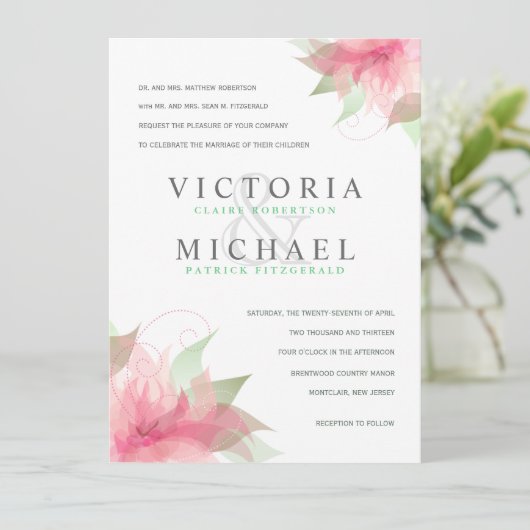 Invitation Rose et blanc formels d'astronome d'invitations de (Debout devant)