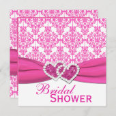 Invitation rose et blanc fuchsia de Fête de la (Devant / Derrière)